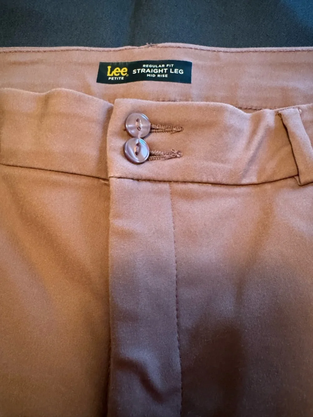 Lee Secretly Shapes Straight Leg Pants Size 14P Petite Dusty Rose Pink Mid Rise